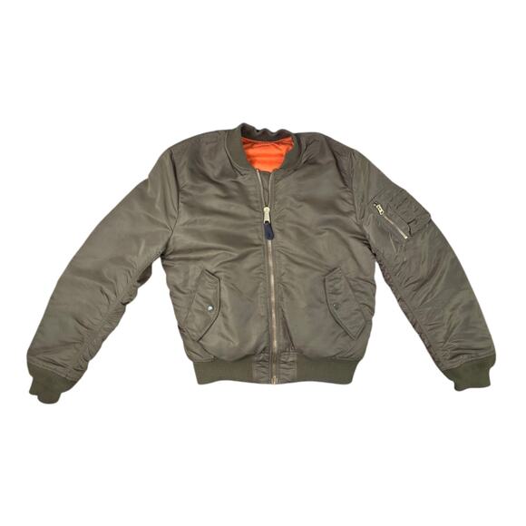 Vintage 1960s Alpha Industries USAF Flight MA-1 Reversible Bomber Jacket Large